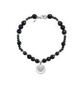 Pulsera Mujer Plata 925 Magia Luna Loto Agata Negra